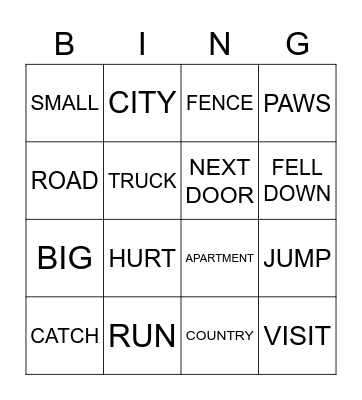 BAXTER Bingo Card
