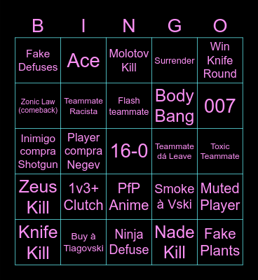 CS:GO BINGO Card