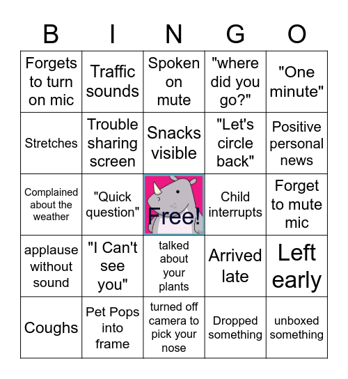 VIRTUAL CALLS Bingo Card