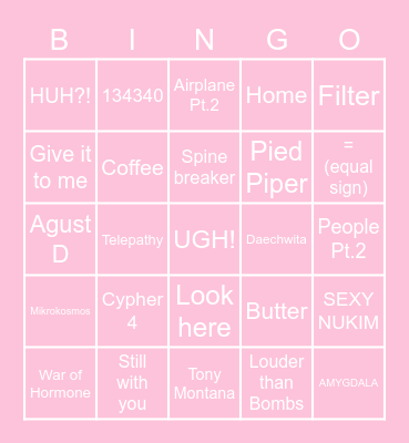 TRAIN Bingo Card