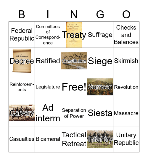 Era 5 Part 2: Vocabulary Bingo Board Bingo Card