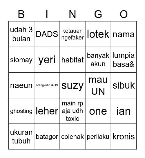 naëun Bingo Card