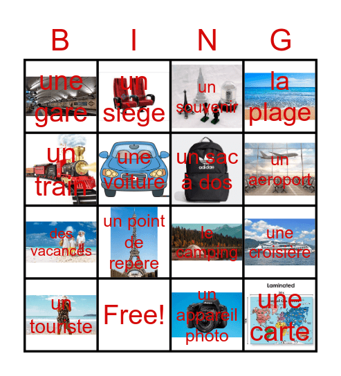 les vacances Bingo Card
