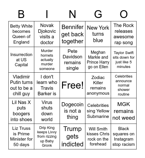 2020-2023 Bingo Card