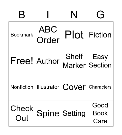 Library Bingo Card