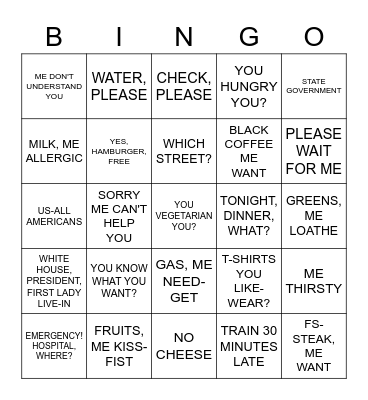 ASL 2 COURSE WRAP UP PART II Bingo Card