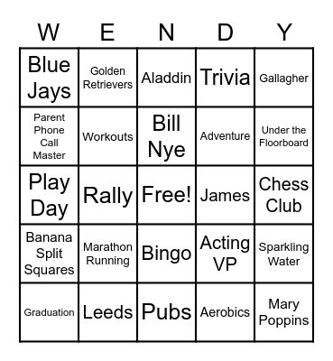 Celebrating Wendy's Retirement! Bingo Card