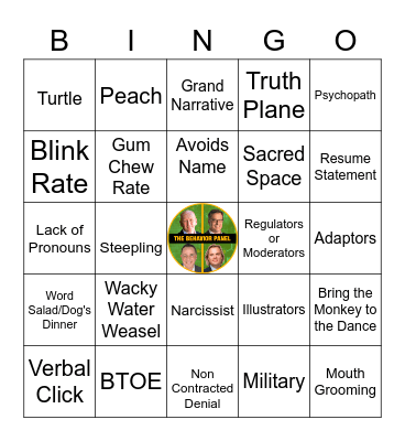 Behavior Panel Bingo Card