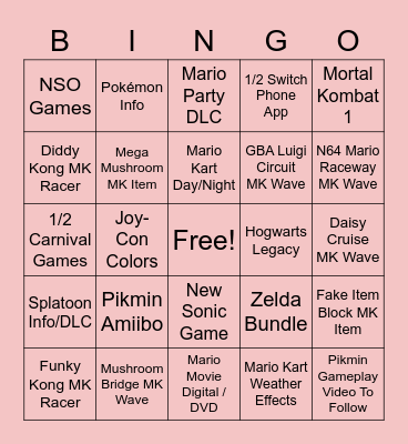 Mini Bingo Card