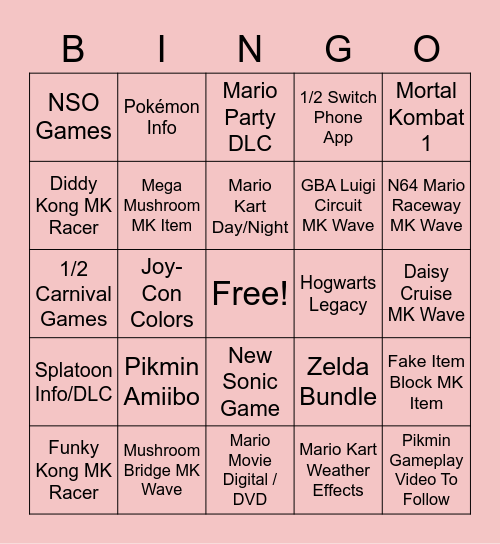 Mini Bingo Card