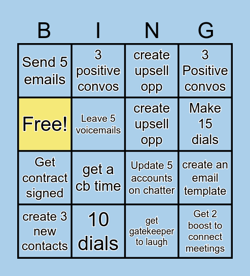 Partner Bingo Card
