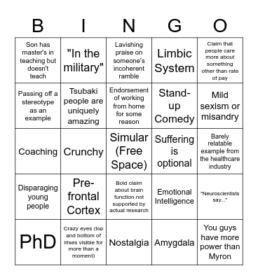 Corporate Compass Bingo Card