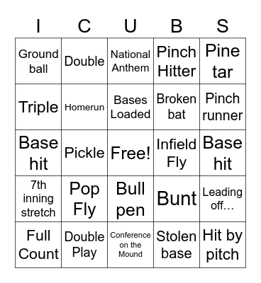 CSR Game Day Bingo Card