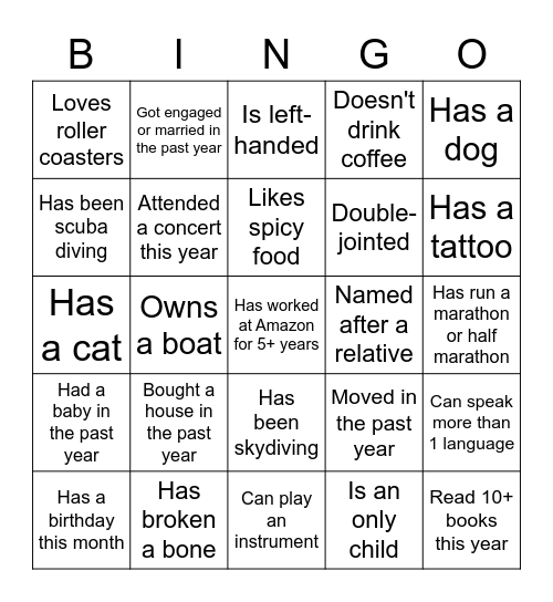 TM Bingo Card