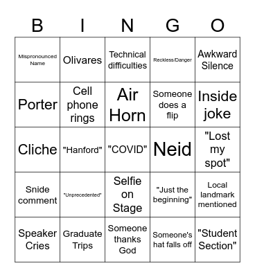 Graduation Bingo! Bingo Card