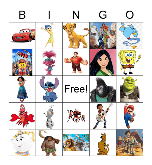Movie Song Bingo Card