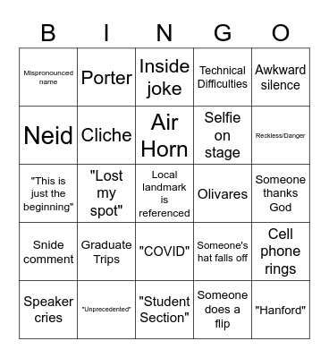 Graduation Bingo! Bingo Card