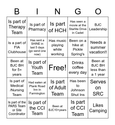 SE Site Bingo Card