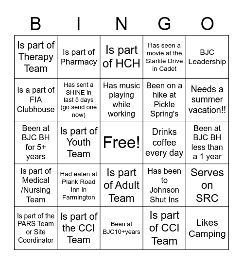 SE Site Bingo Card