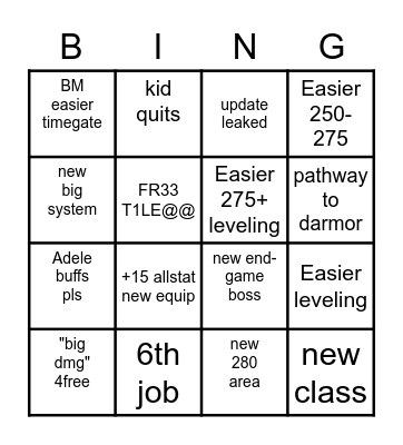 New Age Bingo Card
