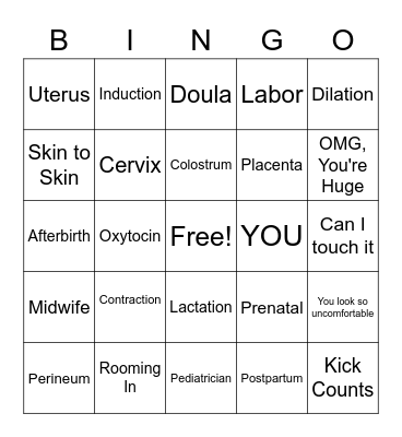 Birth Bingo Card