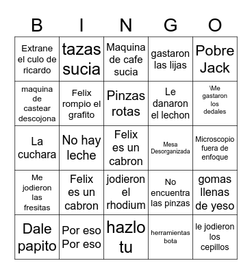 Pelea de Alex Bingo Card