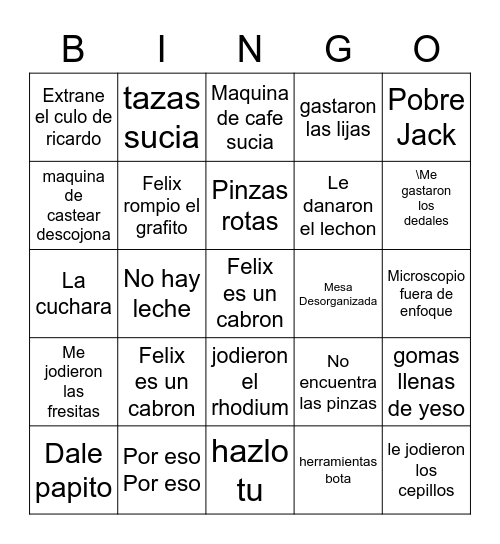 Pelea de Alex Bingo Card