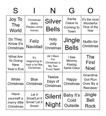 Oriole Gardens III Christmas Singo Bingo Card