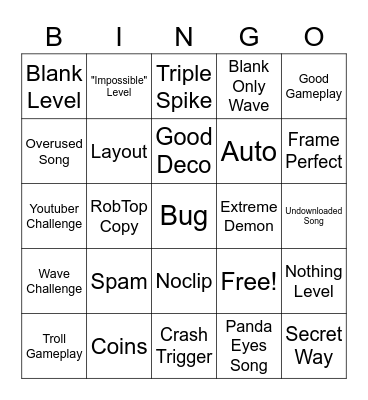 Recent Tab Bingo Card