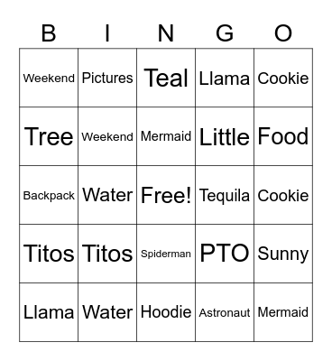 Random Word Bingo - #2 Bingo Card