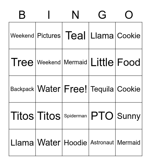 Random Word Bingo - #2 Bingo Card
