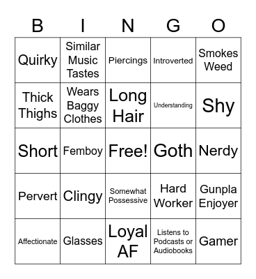 Shogo/Postal's Type Bingo Card