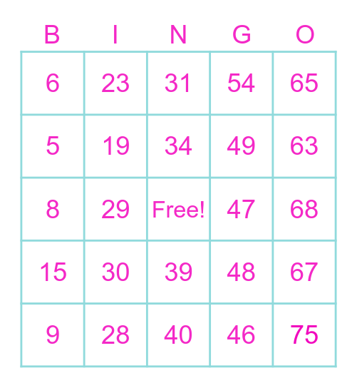 Autumn & Mommy Bingo Card