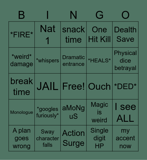 Basic Bingo Boi Bingo Card