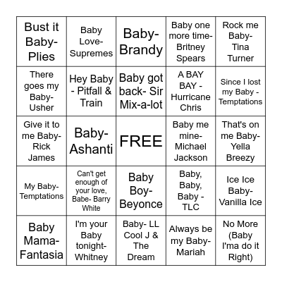 BABY BINGO Card