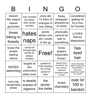 villa bingo?!?!?! Bingo Card