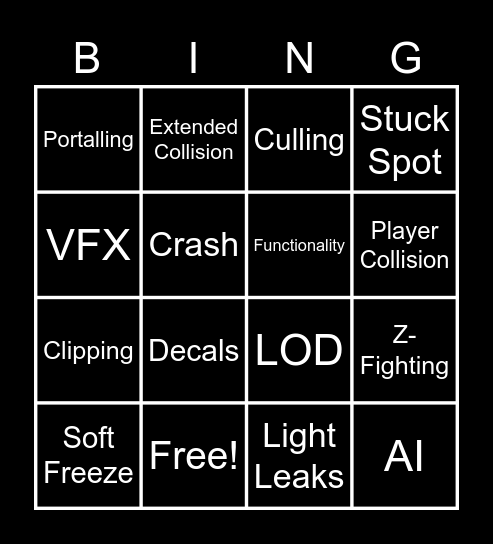 Bug Bingo Card