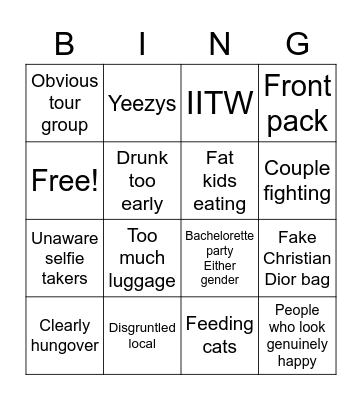 Mykonos bingo Card