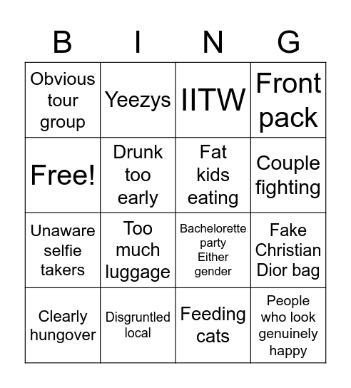 Mykonos bingo Card