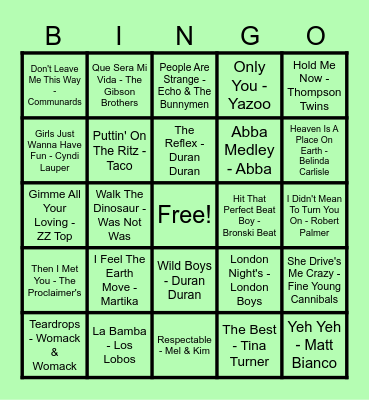 * Bishop's Boogie Bingo - No3 * Bingo Card