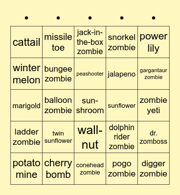 TAJ01HWJ Bingo Card