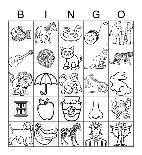 ALPHABET PHONICS BASIC Bingo Card