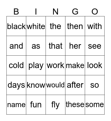 Week 23 Bingo Card
