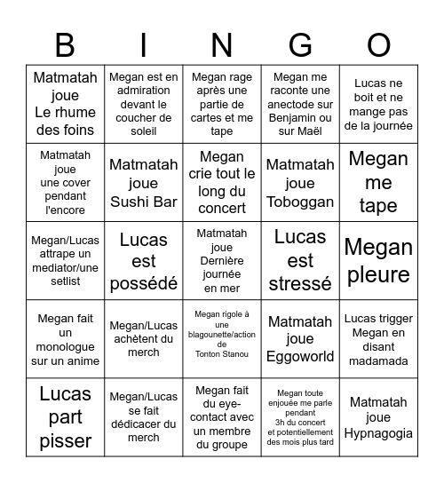 Sète/Matmatah bingo Card