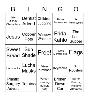Border Bingo Card