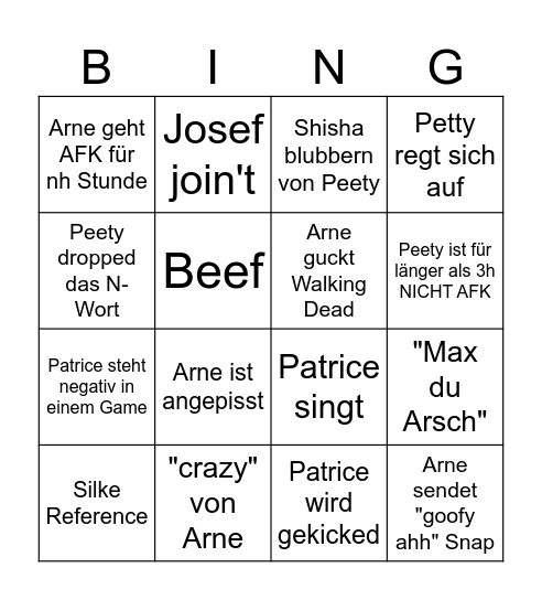 RabatzCrew Bingo Card