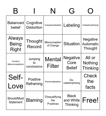 CBT Bingo Card