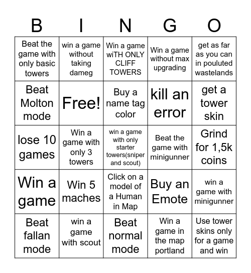 TDS Bingo Card