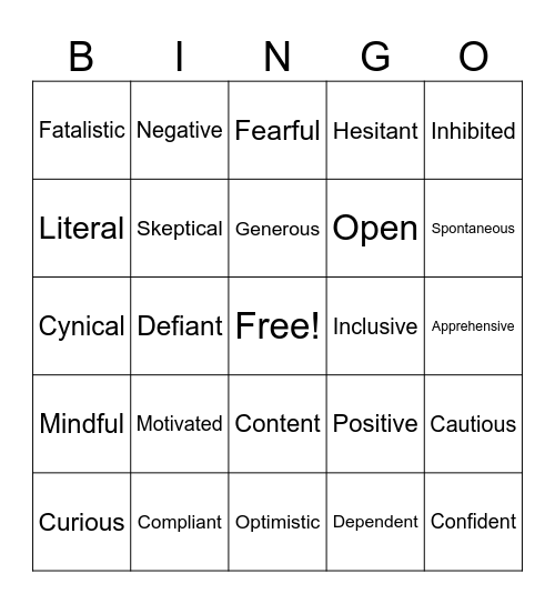 World View Bingo Card