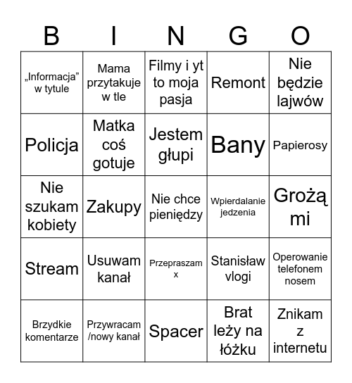 Mirosław bingo Card